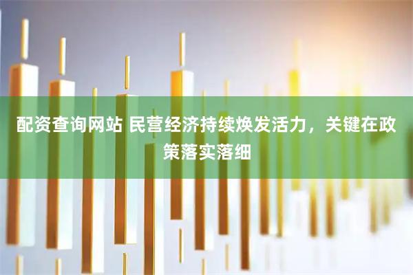 配资查询网站 民营经济持续焕发活力，关键在政策落实落细