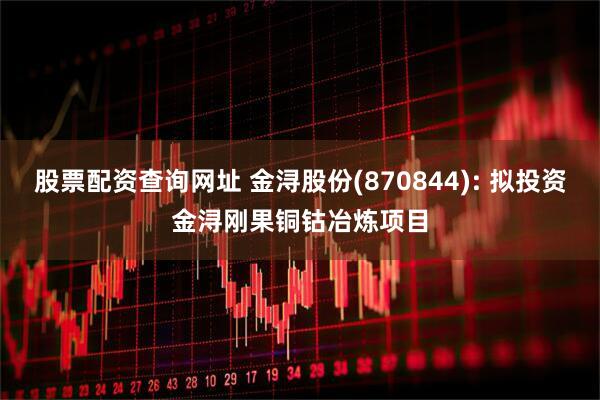 股票配资查询网址 金浔股份(870844): 拟投资金浔刚果铜钴冶炼项目